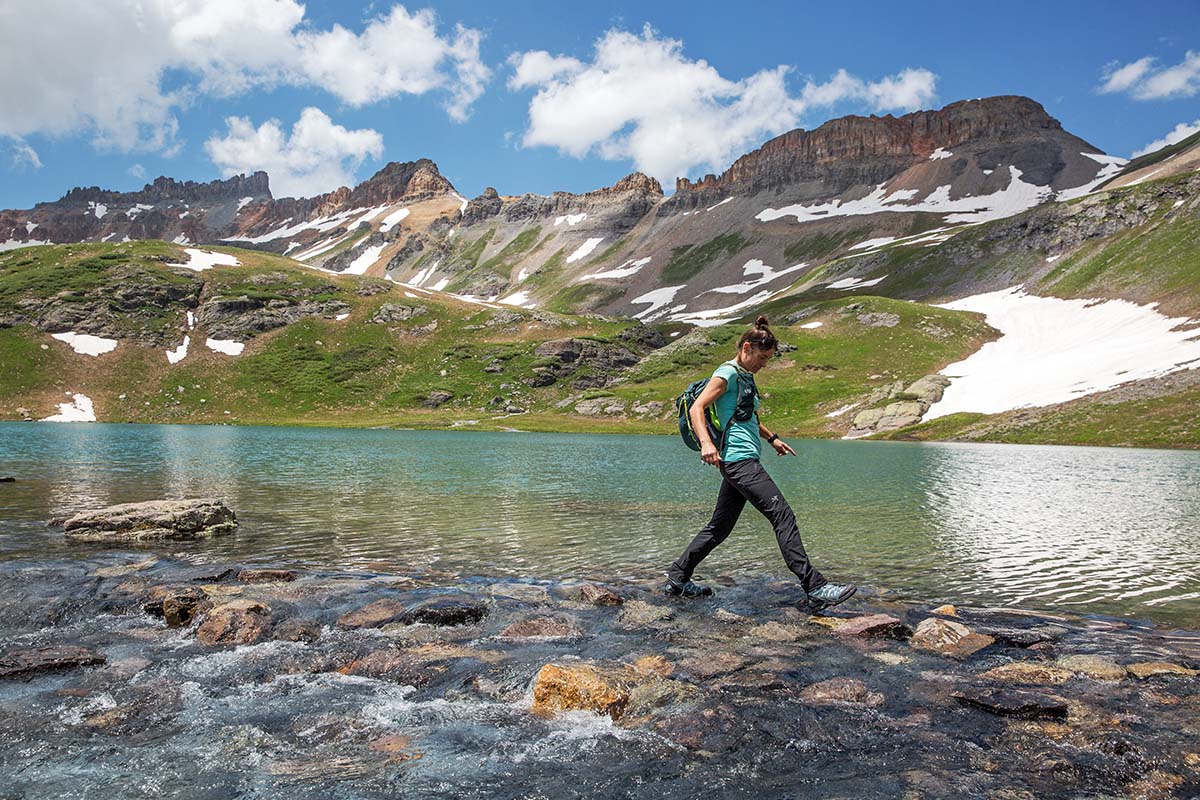 Stream crossing (Salomon Quest Prime GTX women's hiking boot waterproofing)